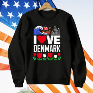 I love Denmark Viking Ship Tulip T-Shirt