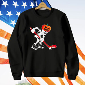 Skeleton Ice Hockey Halloween T-Shirt