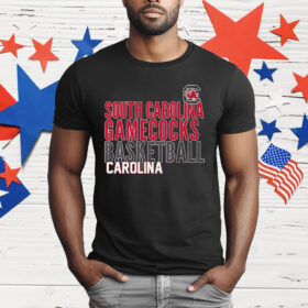 South Carolina Gamecocks Basketball Text Overlay T-Shirt