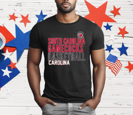 South Carolina Gamecocks Basketball Text Overlay T-Shirt