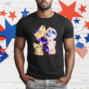 Three Cats Moon Retro T-Shirt