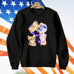 Three Cats Moon Retro T-Shirt