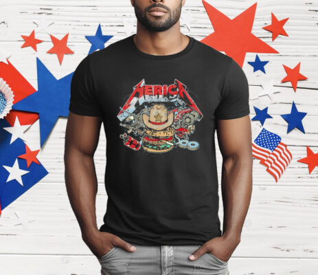 Merica Rock Metal Hamburger Cigarettes T-Shirt