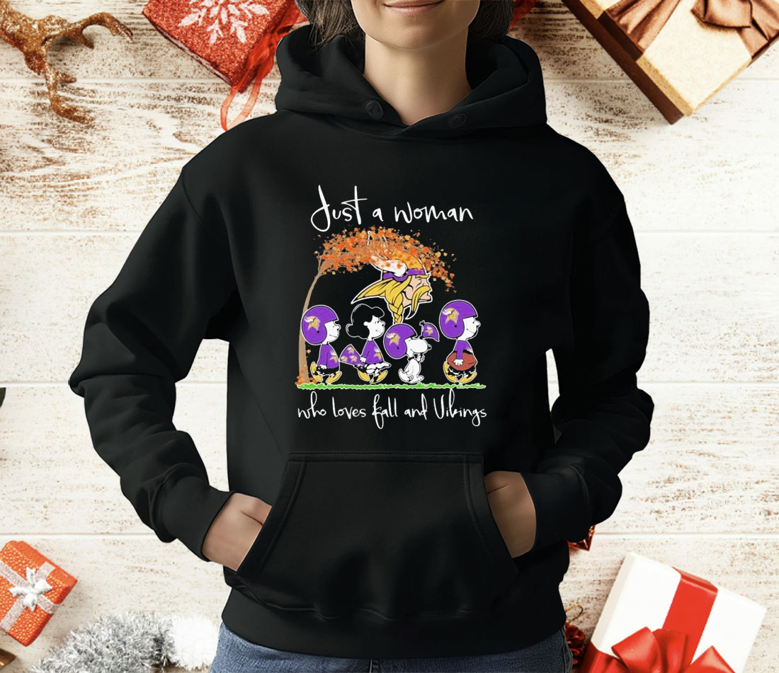 Just A Woman Who Loves Fall And Vikings T-Shirt